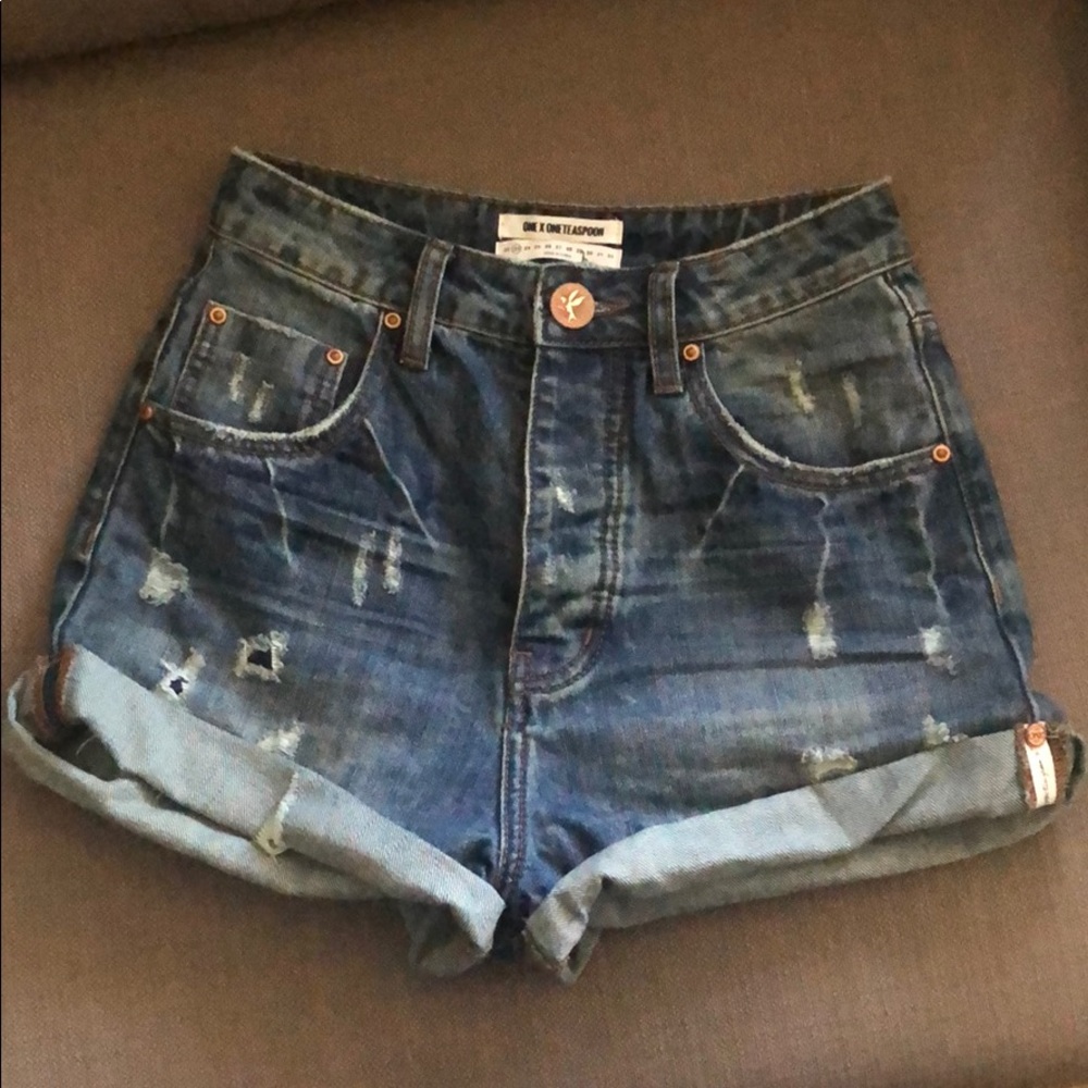 Distressed High Waisted Shorts